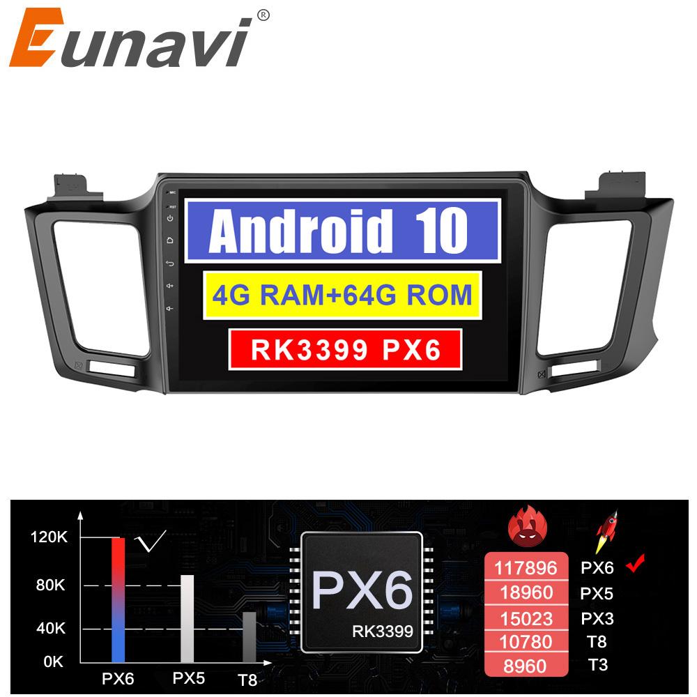 Eunavi Android 10 Car Radio Multimedia Player For Toyota RAV4 RAV 4 2013-2018 Video Audio WiFi Navigation GPS touch screen