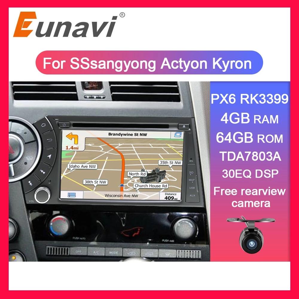 Eunavi 2 din Car multimedia player for Ssang yong Ssangyong Actyon Kyron Android system 2din DVD radio stereo 7'' WIFI