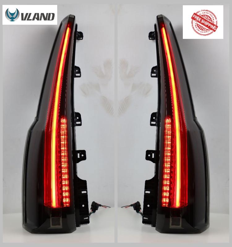 VLAND Tail Lamps Fit For Tahoe/Suburban  Full LED Taillights With DRL+Brake+Reverse Light+Red Turn Signal 2015-2016