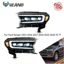 Load image into Gallery viewer, Vland Car Lamp Assembly For Ford Ranger 2015 2016 2017 2018 2019 2020 T6 T7 Headlights Full LED Front Lights Dynamic Turn Signal