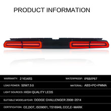 Załaduj zdjęcie do przeglądarki galerii, Akcesoria samochodowe VLAND LED tylne światła montażowe dla Dodge Challenger 2008-2014 tylna lampa bursztynowa/czerwona sekwencyjna włączony kierunkowskaz