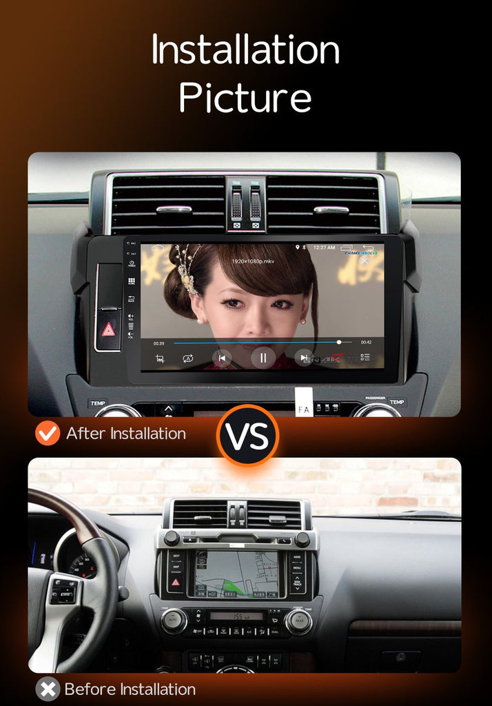 Eunavi Android 10 Multimedia-Videoplayer-Kopfeinheit für Toyota Land Cruiser Prado 150 2013 2014 - 2017 Autoradio-Navigation GPS