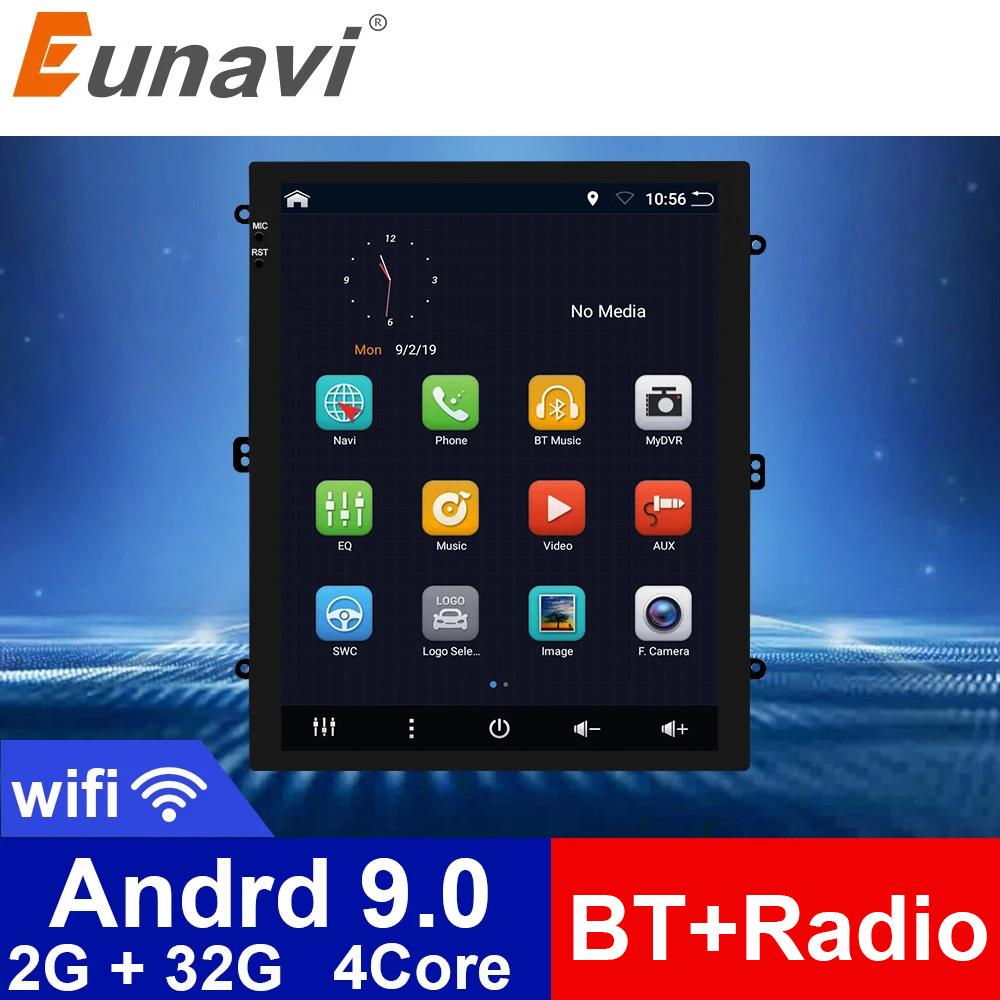 Eunavi 2Din Android-System Autoradio Multimedia-Player Stereo-Audio für universelle vertikale Tesla-Bildschirmeinheit GPS-Navigation WIFI