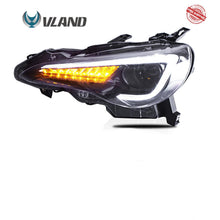 Cargar imagen en el visor de la galería, VLAND Headlamp Car Headlights Assembly for 2012-2016 Scion FR-S 2017-2019 Toyota 86 Head light moving turn signal Dual Beam Lens