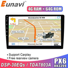 Laden Sie das Bild in den Galerie-Viewer, Eunavi 2 Din Android 9.0 universal Car Radio Stereo 8 CORES Multimedia Player GPS Navigation Audio tda7851 autoradio video