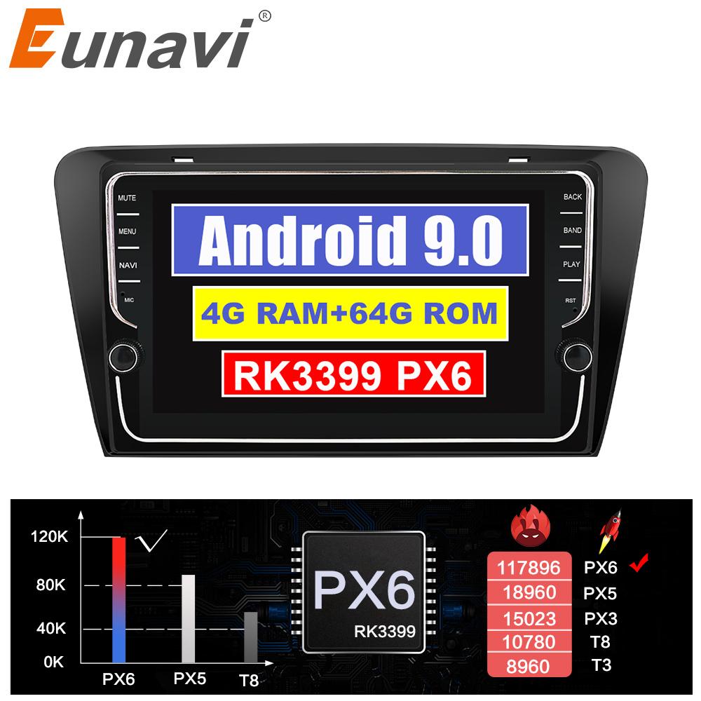 Eunavi 2 Din Android 9.0 Car Radio stereo For SKODA Octavia A7 III 3 2014-2018 GPS navigation multimedia TDA7851 1024*600 WIFI