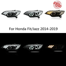 Load image into Gallery viewer, VLAND Headlamp Car Headlights Assembly For Honda Fit/Jazz 2014-2019 Headlight LED DRL With Moving Turn Signal Dual Beam Lens