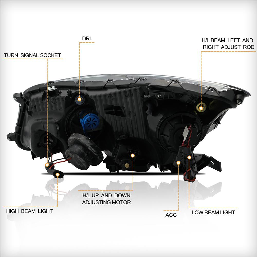 VLAND Headlamp Car Headlights Assembly for Honda Accord 2008-2012 Headlight LED DRL with moving turn signal Dual Beam Lens