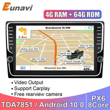 Załaduj zdjęcie do przeglądarki galerii, Eunavi 2 Din Android 10 universal Car Radio Stereo Multimedia 2din GPS Navigation Audio tda7851 autoradio video 4G 64G PX6