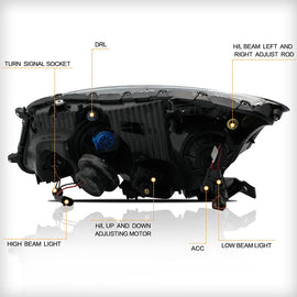 VLAND Headlamp Car Headlights Assembly for Honda Accord 2008-2012 Headlight LED DRL with moving turn signal Dual Beam Lens