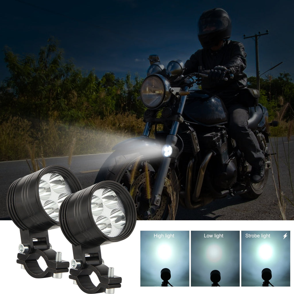 Led Work Light Motorcycle External Spotlight Work Light Mini Steel Cannon Glare Electric Car Led Car Light Modifica (Four Beads)