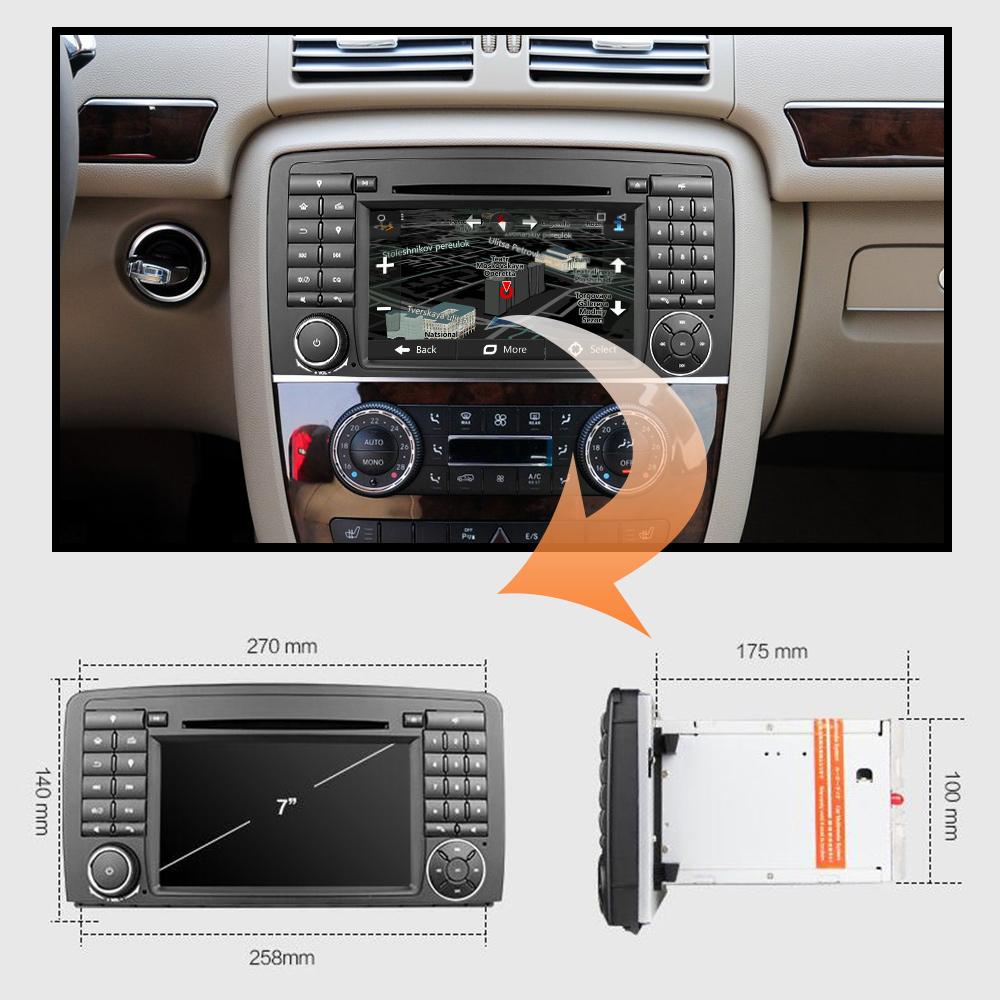 Eunavi 2 din Octa core Android 9 Car multimedia radio dvd gps for Mercedes Benz R Class W251 2006-2013 R280 R300 R320 R350 DSP