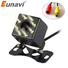 Load image into Gallery viewer, Eunavi 8 LED Night Vision Car Rear View Camera Universal Backup Parking Camera Waterproof Shockproof Wide Angle HD Color Image