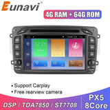 Eunavi 2 Din 7 ''Android 10 samochodowy odtwarzacz dvd dla Mercedes Benz CLK W203 W208 W209 W210 W463 Vito Viano 2din radio samochodowe stereo z dsp