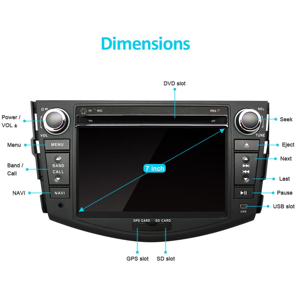 Eunavi 2 Din Car DVD Player For TOYOTA RAV4 2006 2007 2008 2009 2010 2011 Radio GPS Navigation BT FM/AM RDS headunit pc stereo