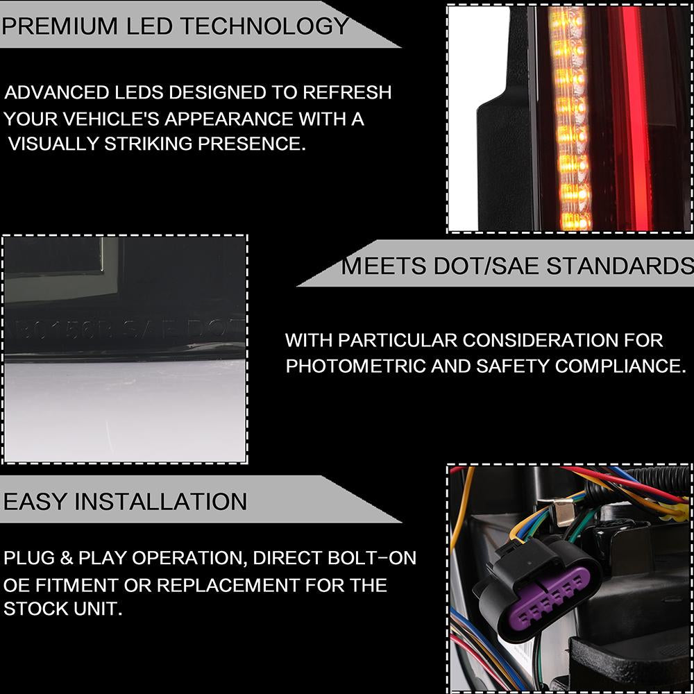 Akcesoria samochodowe VLAND montaż świateł tylnych dla GMC Yukon 2007-2014 Chevy Tahoe/Suburban lampa tylna Turn Signal światła cofania