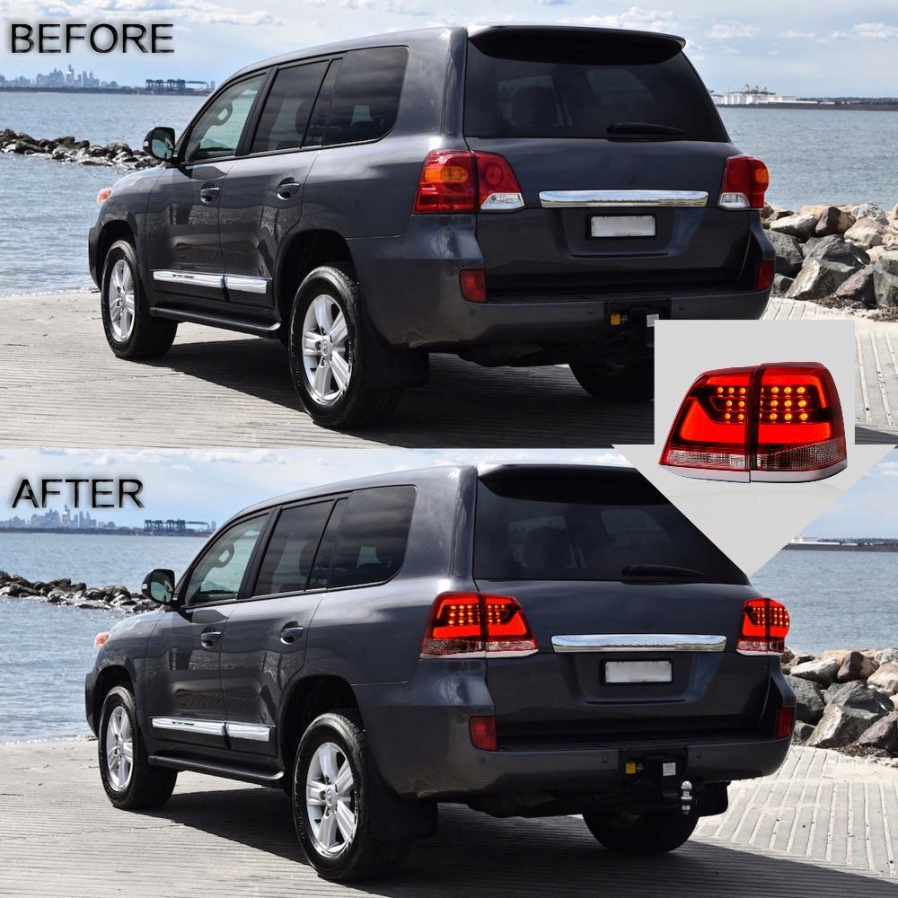 VLAND Tail Lights Assembly For Toyota Land Cruiser 2008-2015 Taillights Tail Lamp With Turn Signal Reverse Lights DRL Light