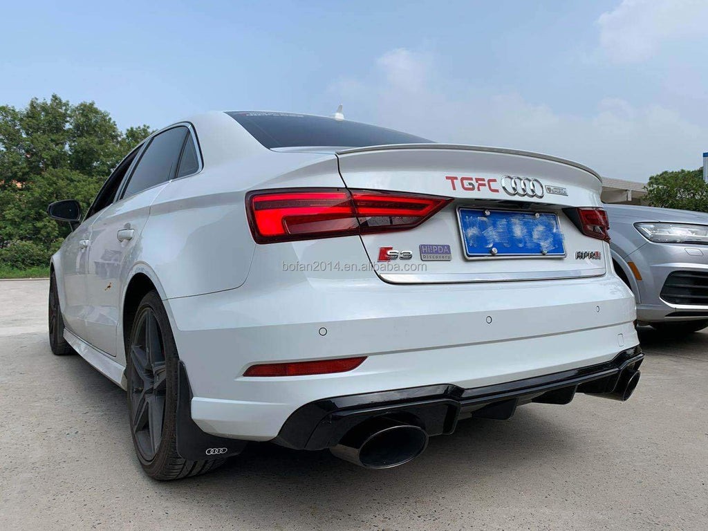 Rs3 Style Rear Diffuser With Exhaust For 2017-2019 Audi A3 S-line Sedan, ASPP Body kit,High Quality Auto Parts