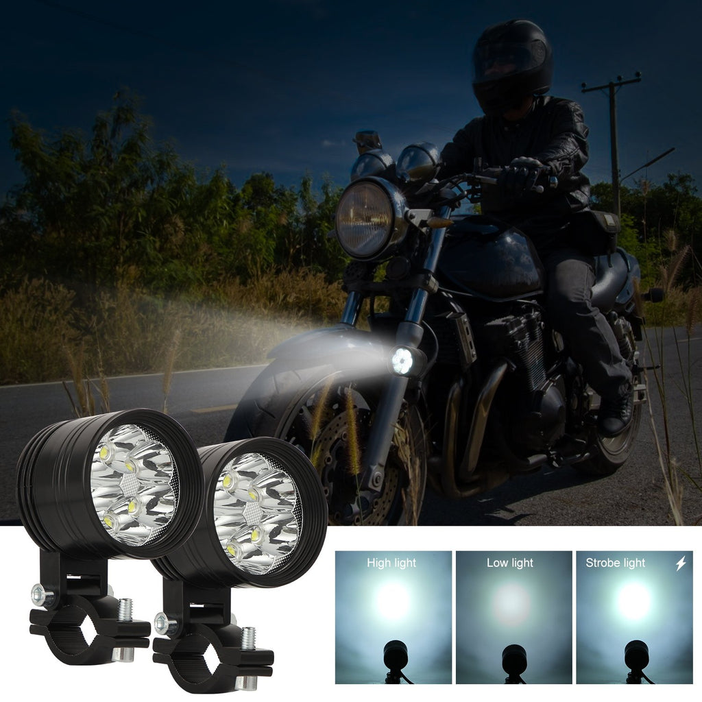 Led Work Light Motorcycle External Spotlight Work Light Mini Steel Cannon Glare Electric Car Led Car Light Modifica (Six Beads)