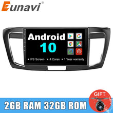 Cargar imagen en el visor de la galería, Eunavi 2 din Android 10 Car Radio Multimedia Player For Honda Accord 9th 2013-2016 GPS Navigation touch screen 1024*600 RDS WIFI