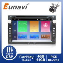 Cargar imagen en el visor de la galería, Eunavi 2 Din Car Multimedia Radio Player Auto For VW Volkswagen PASSAT B5 MK4 MK5 JETTA BORA POLO TRANSPORT T5 DSP Android GPS