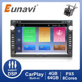 Eunavi 2 Din samochodowe multimedia radio odtwarzacz Auto dla VW Volkswagen PASSAT B5 MK4 MK5 JETTA BORA POLO TRANSPORT T5 DSP Android GPS