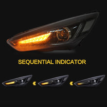 Charger l&#39;image dans la galerie, VLAND Headlamp Car Headlights Assembly for Ford Focus 2015 2016 2017 Head light with moving turn signal Dual Beam Lens/Demon Eye