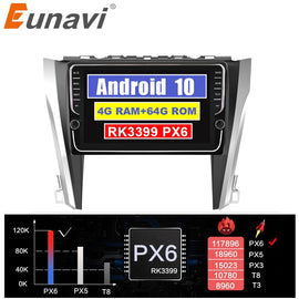 Eunavi car gps multimedia player For Toyota Camry 2012-2015 navigation radio video audio 4G+64G wifi touch screen bt android 10
