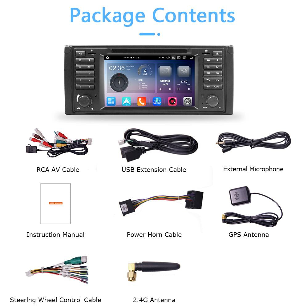 Eunavi Android 12 7862c Car Radio DSP Multimedia Player For BMW E38 E39 E53 1996-2003 Autoradio Video GPS Navigation 4G IPS