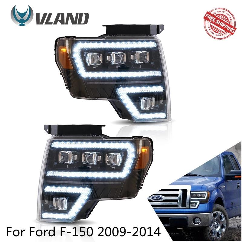 Zespół lampy samochodowej Vland dla Ford F-150 2009-2014 reflektory z animacją uruchamiania DRL Raptor lampa przednia pełna projektor led