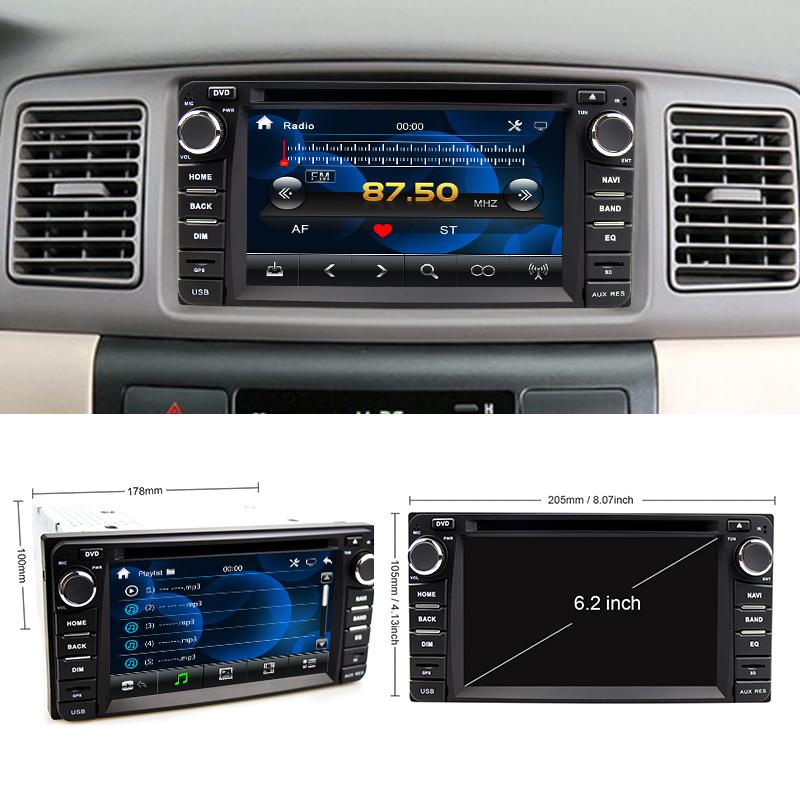 Eunavi 2din car dvd radio player for Toyota Hilux VIOS Old Camry Prado RAV4 Prado 2003-2008 gps navigation stereo touch screen