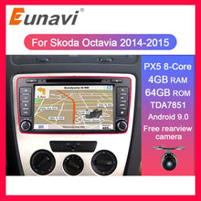 Załaduj zdjęcie do przeglądarki galerii, Eunavi 2 din Android 9.0 samochodowy odtwarzacz multimedialny dla Skoda Octavia 2014 2015 A7 2din radio samochodowe stereo dvd nawigacja GPS tda7851