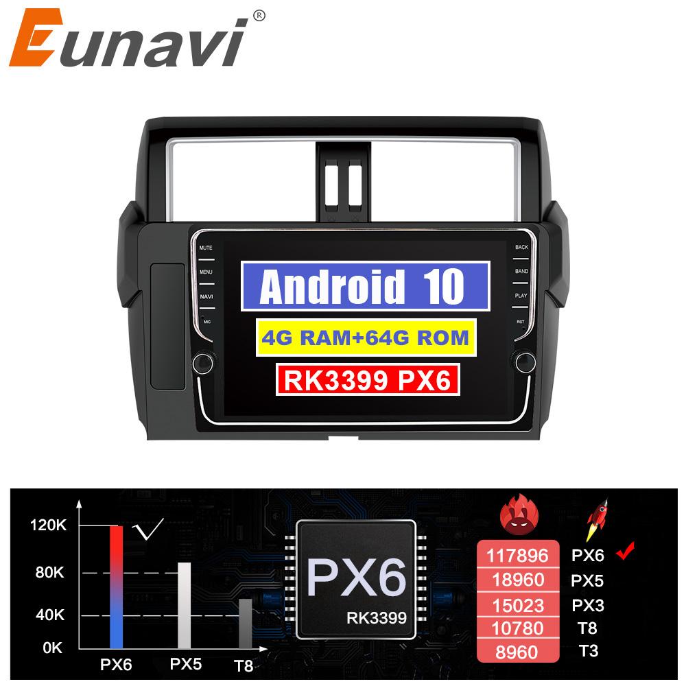 Eunavi 2 din car radio stereo for Toyota Land Cruiser Prado 150 2014-2017 2din multimedia GPS Navigation no cd dvd Android