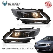 Cargar imagen en el visor de la galería, VLAND Headlamp Car Assembly Fit For Toyota COROLLA 2011 2012 2013 Headlight Full LED Headlamp With DRL Turn Signal Light