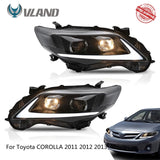 VLAND Headlamp Car Assembly Fit For Toyota COROLLA 2011 2012 2013 Headlight Full LED Headlamp With DRL Turn Signal Light