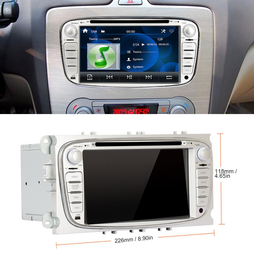 Eunavi 2 Din 7 inch Car DVD Player Radio GPS Navigation for FORD/Focus/S-MAX/Mondeo/C-MAX/Galaxy Stereo Video Bluetooth in dash