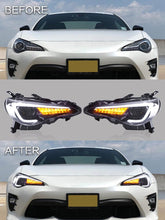 Cargar imagen en el visor de la galería, VLAND Headlamp Car Headlights Assembly for 2012-2016 Scion FR-S 2017-2019 Toyota 86 Head light moving turn signal Dual Beam Lens