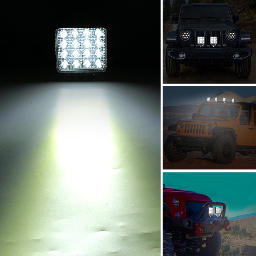 Square Ultra-thin 160W Off-road Vehicle Spotlight LED Work Light Spot Flood LED Light Bar LED Light