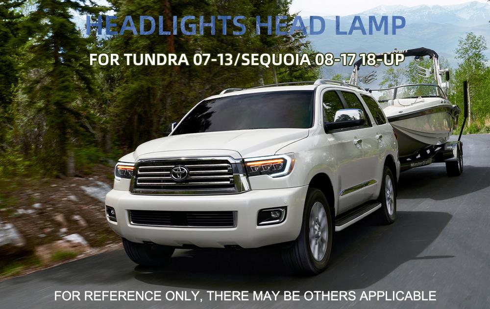 Montaż lampy samochodowej VLAND dla Toyota Tundra 2007-2013/dla Toyota Sequoia 2008-2018 w pełni LED reflektor z animacją rozruchu DRL