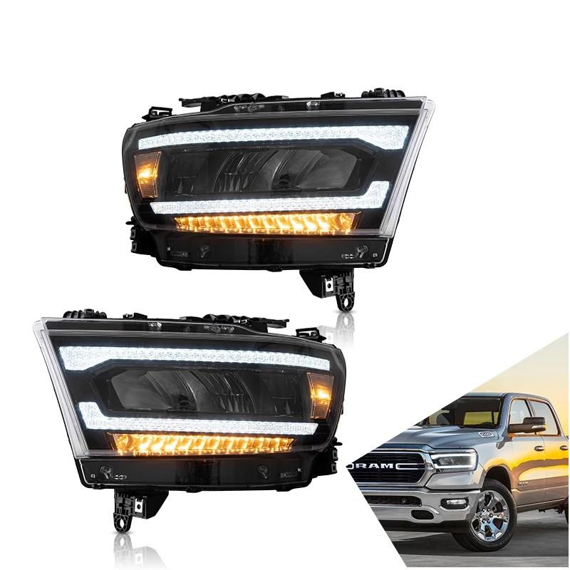 Vland Car Lamp Assembly For Dodge RAM 1500 2019-UP Hedalamp Full LED DRL Front Headlights With Sequential Yellow Turn Signal