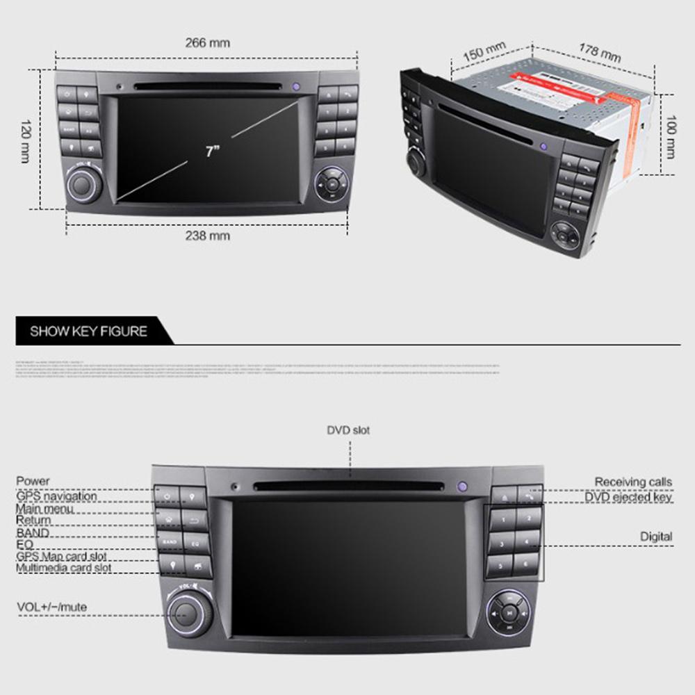 Eunavi DSP 2 DIN Android 10 Car DVD GPS Radio Auto For Mercedes Benz E-class W211 E200 E220 E300 E350 E240 E280 CLS CLASS W219