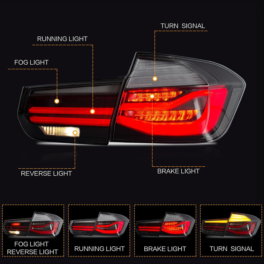 Szybka dostawa VLAND tylne światła montażowe dla 12-18 BMW serii 3 F30 F80 2013-2018 tylna lampa led z kierunkowskazem światła cofania