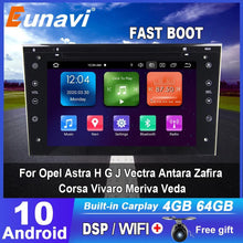 Załaduj zdjęcie do przeglądarki galerii, Eunavi 2 Din DSP Android 10 4G 64GB Car Multimedia DVD Radio Audio GPS For Vauxhall Opel Astra H G Vectra Antara Zafira Corsa