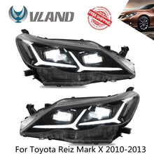 Załaduj zdjęcie do przeglądarki galerii, VLAND Headlamp Car Headlights Assembly For Toyota Reiz Mark X LED Headlights 2010-2013 With Moving Turn Signal Dual Beam Lens