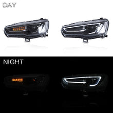 Cargar imagen en el visor de la galería, VLAND Headlamp Car Headlights Assembly For 2008-2018 Mitsubishi Lancer EVO X Head Light With Moving Turn Signal Dual Beam Lens