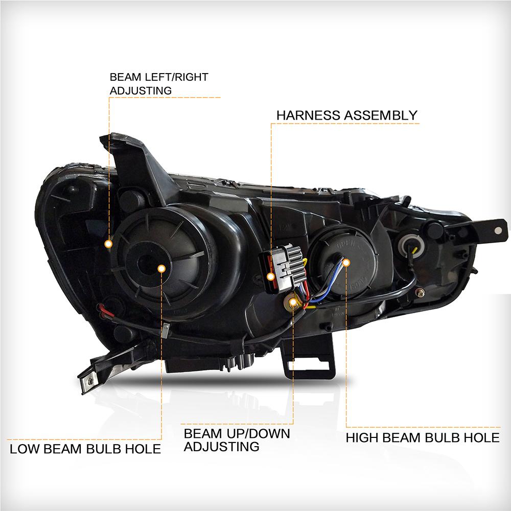 VLAND car Headlamp Headlight Assembly for Mitsubishi Lancer 2008-2017 Full LED Headlamp with DRL Sequential Turn Signal light