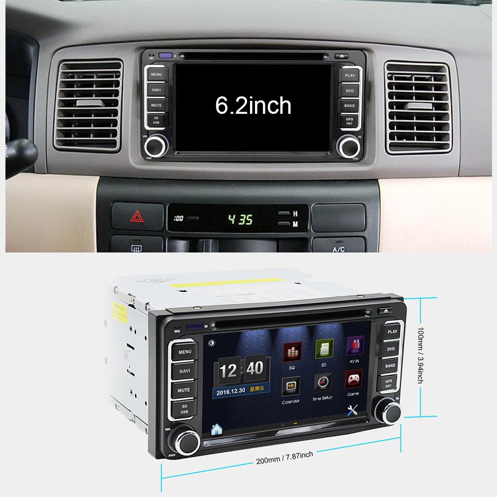 Eunavi 2 din Car DVD Radio Player GPS for Toyota Hilux yaris VIOS Camry Corolla Prado RAV4 Prado 2003 2004 2005 2006 2007 2008