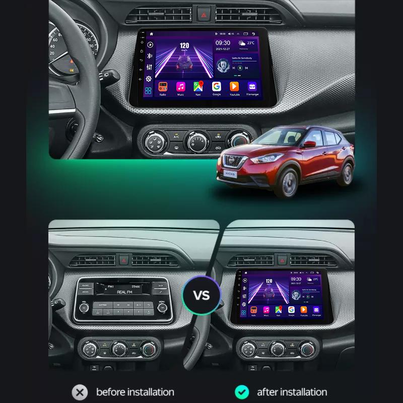 Eunavi 4G 2DIN Android Auto Radio GPS For Nissan Kicks 2017-2019 Quad Core Car Multimedia Video Player Carplay 2 Din DVD