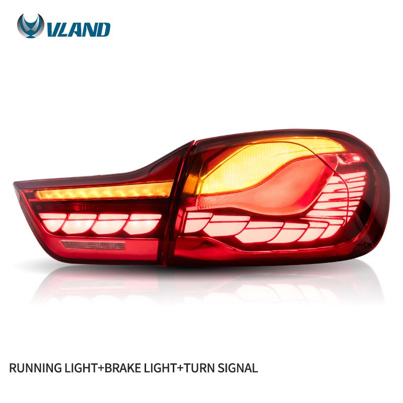 GTS OLED Style For BMW 4 Series VLAND Taillight F32 F33 F36 F82 F83 M4 Facelift Rear Lights LED 2014-2020 Sequential Turn Signal