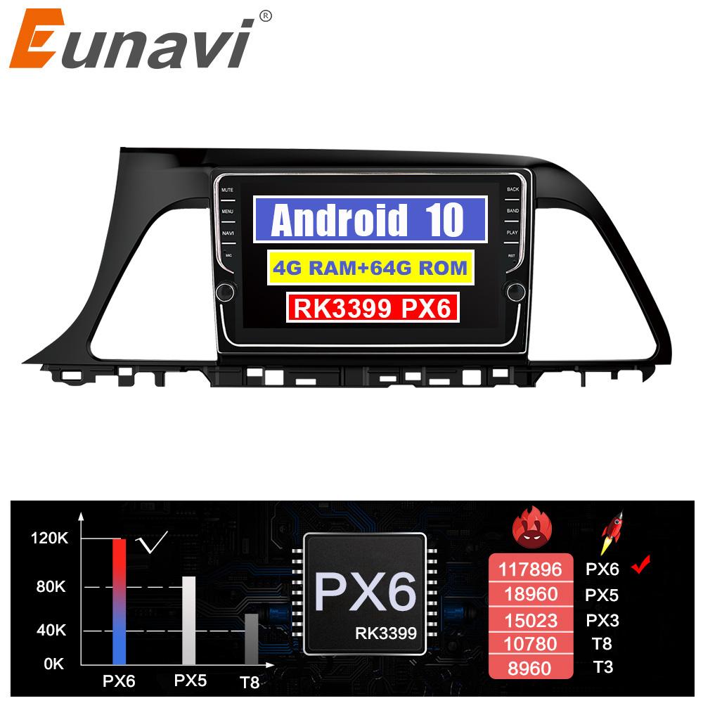 Eunavi 2Din Android 10 Car Radio GPS Stereo For Hyundai Sonata 2015 2016 2017 multimedia navigation tda7851 head unit rds